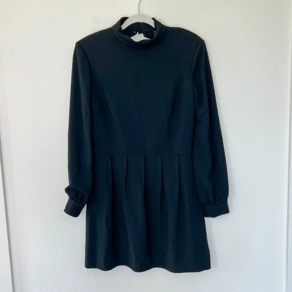 NWT YSL Saint Laurent Open Back Long Sleeve Mini Dress